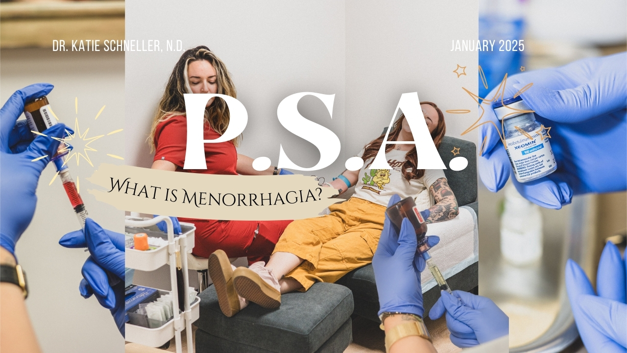 PSA cover photo featuring a doctor and patient, gloved hands and medication for Inclusive Natural Medicine, a naturopathic doctor's office in Tempe, Arizona