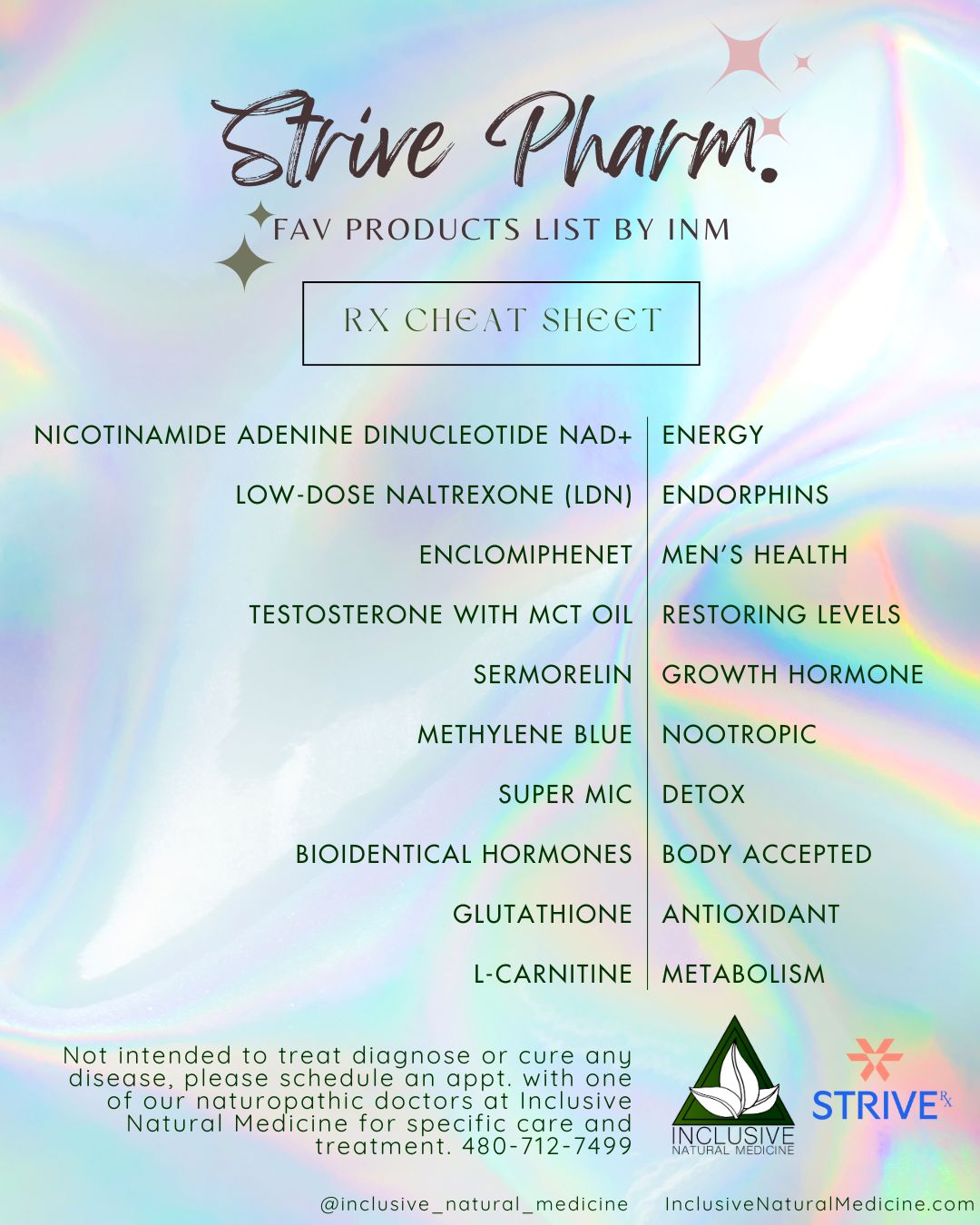 List of top 10 best Strive Pharmacy Products by Inclusive Natural Medicine April 2025.