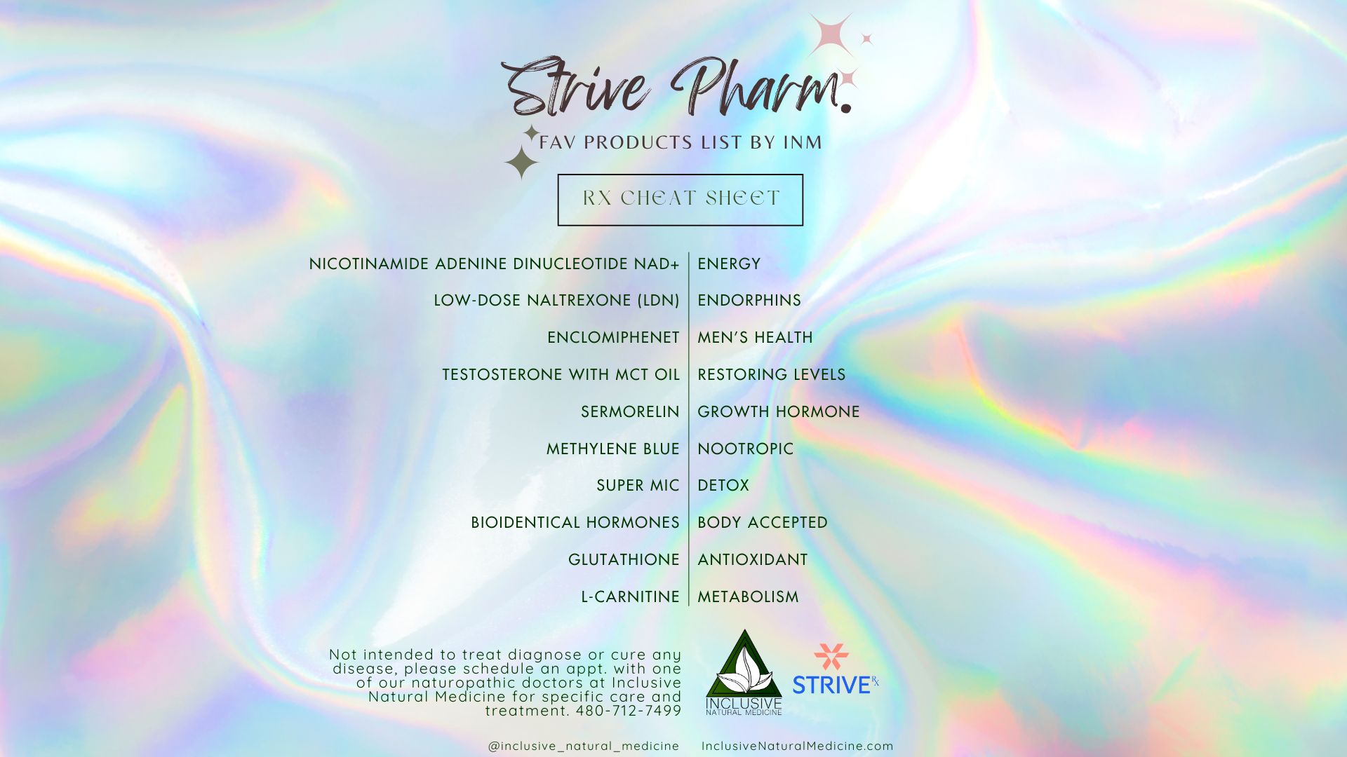 List of top 10 best Strive Pharmacy Products by Inclusive Natural Medicine April 2025.