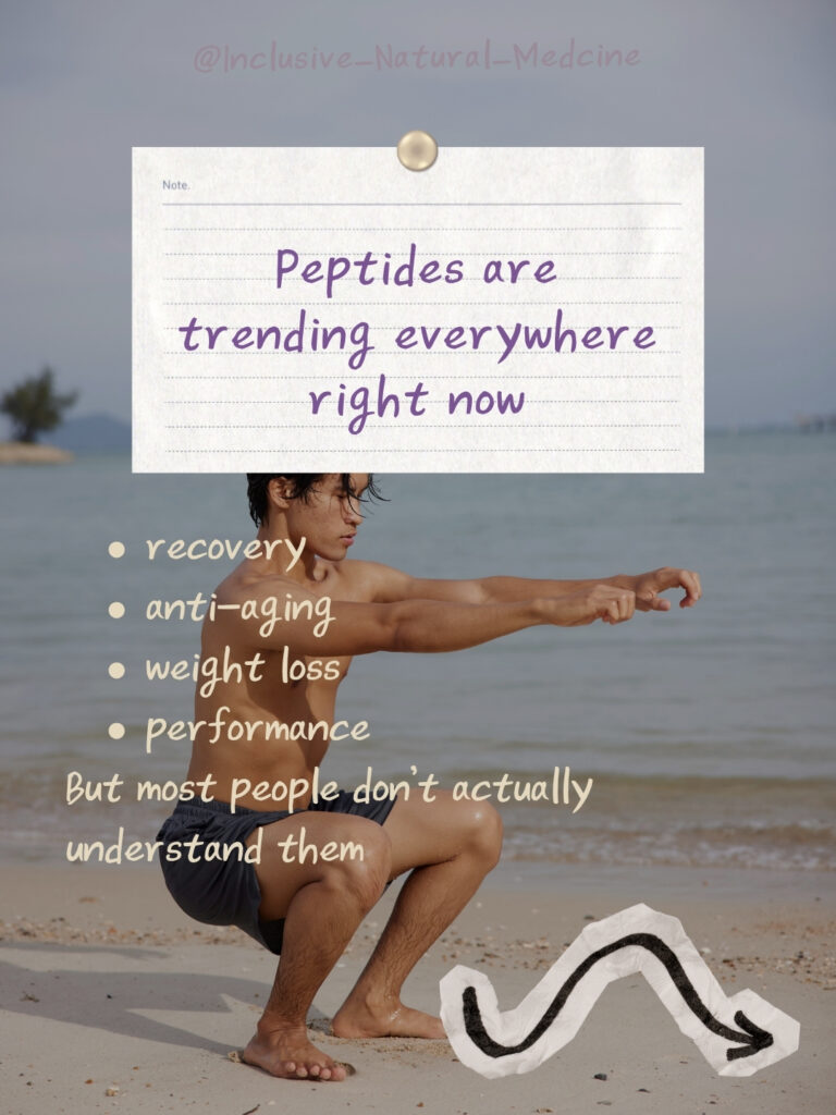 Peptides are everywhere right now—but most people are missing the bigger picture. With recent conversations around the FDA potentially allowing more peptides back into medical use, interest is exploding… but so is misinformation. The truth? Peptides can be powerful tools for healing, recovery, metabolism, and anti-aging—but only when used correctly and under medical supervision. When access was restricted, many people turned to unregulated sources—which is where the real risks come in. At Inclusive Natural Medicine in Tempe, we provide safe, physician-guided peptide therapy tailored to your body and your goals. ✨ No guessing ✨ No random protocols ✨ Just real, personalized care If you’ve been curious about peptides—this is your sign to do it the right way. Order your peptides + schedule with Dr. Katie Schneller today #peptidetherapy #naturopathicdoctor #tempeaz