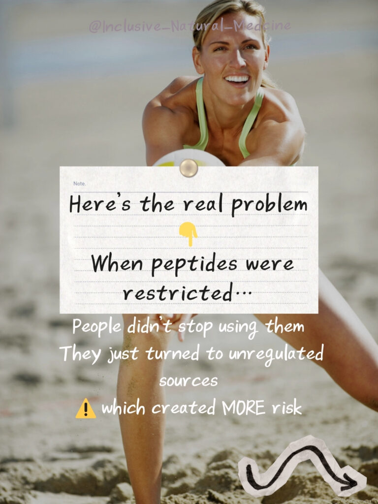 Peptides are everywhere right now—but most people are missing the bigger picture. With recent conversations around the FDA potentially allowing more peptides back into medical use, interest is exploding… but so is misinformation. The truth? Peptides can be powerful tools for healing, recovery, metabolism, and anti-aging—but only when used correctly and under medical supervision. When access was restricted, many people turned to unregulated sources—which is where the real risks come in. At Inclusive Natural Medicine in Tempe, we provide safe, physician-guided peptide therapy tailored to your body and your goals. ✨ No guessing ✨ No random protocols ✨ Just real, personalized care If you’ve been curious about peptides—this is your sign to do it the right way. Order your peptides + schedule with Dr. Katie Schneller today #peptidetherapy #naturopathicdoctor #tempeaz