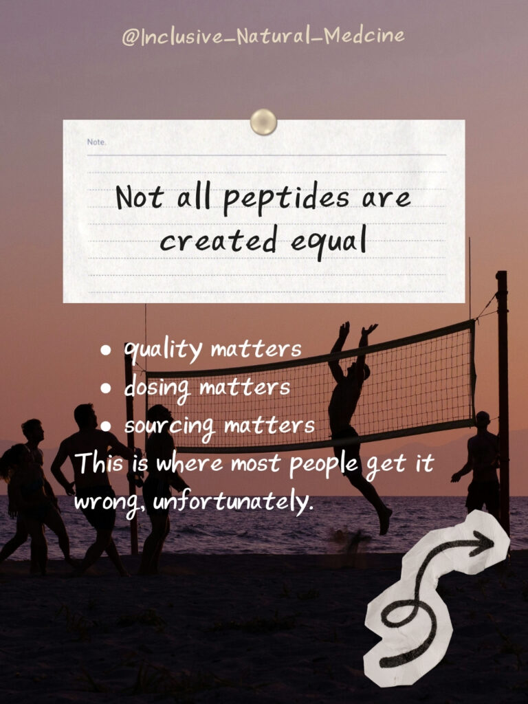 Peptides are everywhere right now—but most people are missing the bigger picture. With recent conversations around the FDA potentially allowing more peptides back into medical use, interest is exploding… but so is misinformation. The truth? Peptides can be powerful tools for healing, recovery, metabolism, and anti-aging—but only when used correctly and under medical supervision. When access was restricted, many people turned to unregulated sources—which is where the real risks come in. At Inclusive Natural Medicine in Tempe, we provide safe, physician-guided peptide therapy tailored to your body and your goals. ✨ No guessing ✨ No random protocols ✨ Just real, personalized care If you’ve been curious about peptides—this is your sign to do it the right way. Order your peptides + schedule with Dr. Katie Schneller today #peptidetherapy #naturopathicdoctor #tempeaz